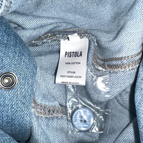 NWT Pistola Grover Light Blue Denim Short Sleeve Jumpsuit SMALL in Disoriented - Picture 7 of 11